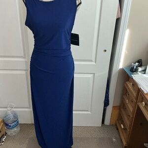 Sleeveless royal blue maxi